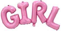 Flippy Set Baloane din Folie Metalizată, Flippy, Model Scris Girl, 43x106.5 cm, Tematica Baby Shower, Baloane Party, Ambalaj Individual, Pai Inclus, Umflare cu Aer sau Heliu, Roz (129934)