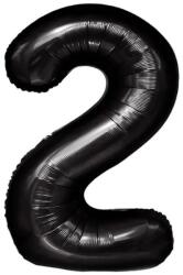 Flippy Balon din Folie Metalizata, Flippy, Figurina Cifra, Tema Aniversare 100 cm, Ambalaj Individual, Pai inclus, Umflare cu Aer sau Heliu, Negru, Cifra 2 (129108)