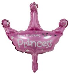 Flippy Balon din Folie Metalizata, Flippy, Mini Figurine, Model Coroana de Printesa, Tematica Aniversare, 42x38 cm, Ambalaj Individual, Pai Inclus, Umflare cu Aer sau Heliu, Roz (127417)