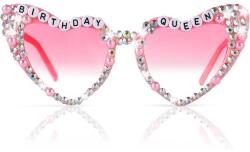 Flippy Ochelari Decorativi, Flippy, Model Birthday Queen, cu Diamante, pentru Aniversari, din PC, 15.3 x 5.7 x 14.5 cm, Roz (136187)