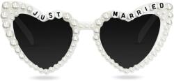 Flippy Ochelari Decorativi, Flippy, Model Just Married, cu Perle, pentru Nunta, din PC, 15.3 x 5.7 x 14.5 cm, Alb (136185)