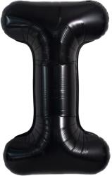 Flippy Balon Folie Metalizata Litera I, Flippy, 40 cm, Umflati cu Heliu sau Aer, Ambalaj Individual, Pai inclus, Negru (129359)