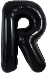 Flippy Balon Folie Metalizata Litera R, Flippy, 40 cm, Umflati cu Heliu sau Aer, Ambalaj Individual, Pai inclus, Negru (129368)