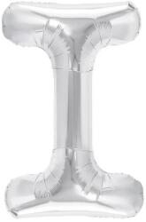 Flippy Balon Folie Metalizata Litera I, Flippy, 40 cm, Umflati cu Heliu sau Aer, Ambalaj Individual, Pai inclus, Argintiu (127223)