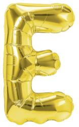 Flippy Balon Folie Metalizata Litera E, Flippy, 40 cm, Umflati cu Heliu sau Aer, Ambalaj Individual, Pai inclus, Auriu (127193)