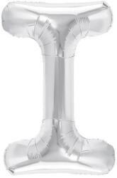 Flippy Balon Folie Metalizata Litera I, Flippy, 80 cm, Umflati cu Heliu sau Aer, Ambalaj Individual, Pai inclus, Argintiu (129463)