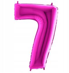 Flippy Balon din Folie, Flippy, Cifra 7, Tema Aniversare, 81 cm, Ambalaj Individual, Pai inclus, Umflare cu Aer sau Heliu, Bulk, Mov (131898)