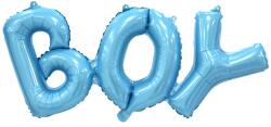 Flippy Set Baloane din Folie Metalizată, Flippy, Model Scris Boy, 38x95 cm, Tematica Baby Shower, Baloane Party, Ambalaj Individual, Pai Inclus, Umflare cu Aer sau Heliu, Albastru (129935)