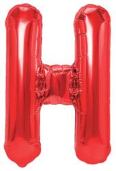 Flippy Balon Folie Metalizata Litera H, Flippy, 40 cm, Umflati cu Heliu sau Aer, Ambalaj Individual, Pai inclus, Rosu (129384)
