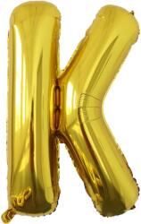 Flippy Balon Folie Metalizata Litera K, Flippy, 80 cm, Umflati cu Heliu sau Aer, Ambalaj Individual, Pai inclus, Auriu (129439)