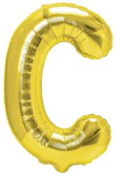 Flippy Balon Folie Metalizata Litera C, Flippy, 40 cm, Umflati cu Heliu sau Aer, Ambalaj Individual, Pai inclus, Auriu (127191)