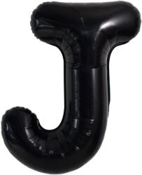 Flippy Balon Folie Metalizata Litera J, Flippy, 40 cm, Umflati cu Heliu sau Aer, Ambalaj Individual, Pai inclus, Negru (129360)