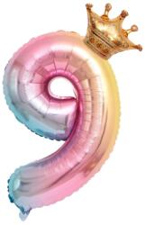 Flippy Balon din Folie Metalizata, Flippy, Figurina Cifra Gradient, Tema Aniversare 80 cm, Ambalaj Individual, Pai inclus, Umflare cu Aer sau Heliu (127163)