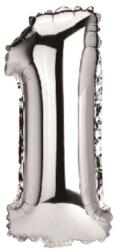 Flippy Balon din Folie Flippy, Cifra 1, 81 cm, Pentru Aer sau Heliu, Argintiu (126181)