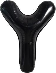 Flippy Balon Folie Metalizata Litera Y, Flippy, 40 cm, Umflati cu Heliu sau Aer, Ambalaj Individual, Pai inclus, Negru (129375)