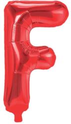 Flippy Balon Folie Metalizata Litera F, Flippy, 40 cm, Umflati cu Heliu sau Aer, Ambalaj Individual, Pai inclus, Rosu (129382)