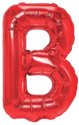 Flippy Balon Folie Metalizata Litera B, Flippy, 40 cm, Umflati cu Heliu sau Aer, Ambalaj Individual, Pai inclus, Rosu (129378)