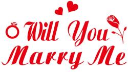 Flippy Sticker Autocolant, Flippy, Tematica Nunta, Model Scris Will You Marry Me, 21x29 cm, Rosu (131254)