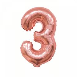 Flippy Balon din Folie Flippy, Cifra 3, 81 cm, Pentru Aer sau Heliu, Bulk, Roz Auriu (126194)