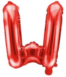 Flippy Balon Folie Metalizata Litera W, Flippy, 40 cm, Umflati cu Heliu sau Aer, Ambalaj Individual, Pai inclus, Rosu (129399)