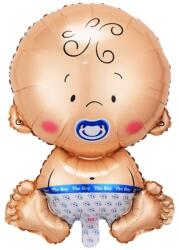 Flippy Balon din Folie Metalizata, Flippy, Figurina Baietel, Tema Botez, 73x48 cm, Ambalaj Individual, Pai Inclus, Umflare cu Aer sau Heliu, Albastru (130963)