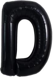 Flippy Balon Folie Metalizata Litera D, Flippy, 40 cm, Umflati cu Heliu sau Aer, Ambalaj Individual, Pai inclus, Negru (129354)
