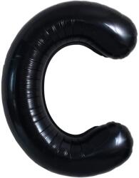 Flippy Balon Folie Metalizata Litera C, Flippy, 40 cm, Umflati cu Heliu sau Aer, Ambalaj Individual, Pai inclus, Negru (129353)