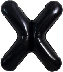 Flippy Balon Folie Metalizata Litera X, Flippy, 40 cm, Umflati cu Heliu sau Aer, Ambalaj Individual, Pai inclus, Negru (129374)