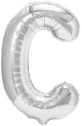 Flippy Balon Folie Metalizata Litera C, Flippy, 40 cm, Umflati cu Heliu sau Aer, Ambalaj Individual, Pai inclus, Argintiu (127217)