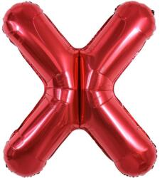 Flippy Balon Folie Metalizata Litera X, Flippy, 40 cm, Umflati cu Heliu sau Aer, Ambalaj Individual, Pai inclus, Rosu (129400)