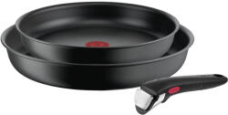 Tefal Set de 3 piese Tefal Ingenio Ultimate L7649343, tigaie 22 26 cm, maner detasabil, invelis antiaderent Titanium, indicator Thermo-Signal, , baza Therm (L7649343)