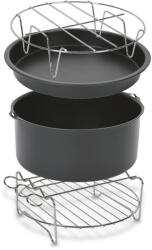 Tefal Set 4 accesorii Tefal XA112010, 17 cm, compatibile cu friteuzele cu aer cald Easy Fry XL, tava pentru pizza, vas pentru copt, gratar pentru friptur (XA112010)