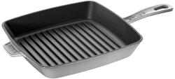Staub Tigaie grill patrata, fonta, 26 cm, Graphite Grey - Staub (1003309)