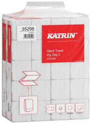 KATRIN Kéztörlő hajtogatott KATRIN Plus Zig Zag ("V") 22, 4x23 cm 200 lap fehér 2 rétegű 20 csom/zsák (35298)