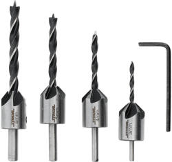 TOYA Set burghie pentru lemn cu teșitor, 5 piese, 3-6 mm, HSS 4241 (22720) Burghiu
