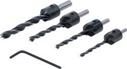 BGS technic Set burghie pentru lemn cu teșitor | 4 piese (50790) Burghiu