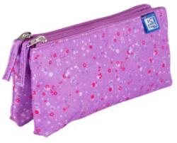 OXFORD Penar Oxford 2 Zip Floral, tip etui dublu, 2 fermoare, culoare mov inchis (5901466233245) Penar