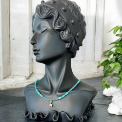 Ezera Colier choker din cristale de apatit Colin, cu charm stea din zircon, cupru placat cu aur (CCOLAP)