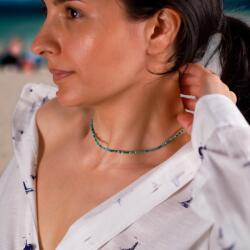 Ezera Colier choker Hetal din pietre semipretioase turcoaz natural (CHETAA)