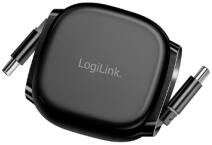 LogiLink USB 2.0 Type-C kábel, apa-apa, meghosszabbítható, 480 Mbps, 60W, fekete, 1 m (CU0500) - primanet