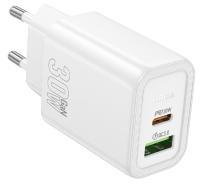 hoco. N63 Gentle USB-C + USB-A PD30W+QC3.0 töltő(EU) (HC644365)
