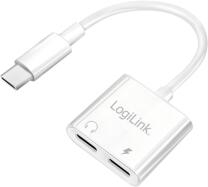 LogiLink USB-C adapter PD töltőporttal, 2x USB-C, max. 60 W, fehér (UA0433) - primanet