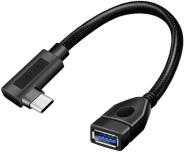 LogiLink USB 3.2 Gen2 Type-C adapter, C/M 90 USB-A/F, OTG, fekete, 0, 2 m (CU0100) - primanet
