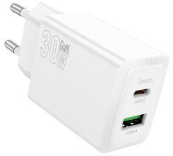 hoco. N71 Nuevo PD30W+QC3.0 GAN USB-C, USB-A töltő (EU) (HC670920)