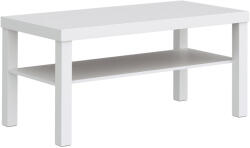 HomCom Masă de cafea pentru living, măsuță dreptunghiulară în 2 nivele cu raft de depozitare, 90x45x44, 5cm, alb | Aosom Romania (833-461V80WT) Masa de cafea