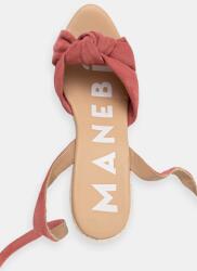 Manebi сандали със скосена пларформа от велур Wedge Espadrilles With Knot (W.1.5.WS)