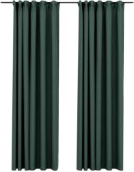 vidaXL 2 db zöld vászonhatású sötétítőfüggöny kampókkal 140 x 245 cm 321190 (321190VidaXL)