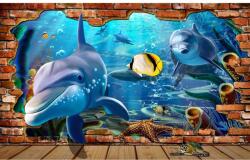 MÉDIA Öntapadó és mosható falfestmény Escape of delfinek, 300 x 250 cm (FOTOTAP5699)