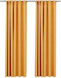 vidaXL 2 db sárga vászonhatású sötétítőfüggöny kampókkal 140 x 225 cm (321197VidaXL)