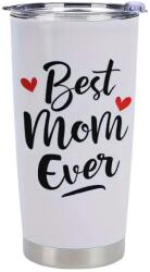 Mindblower Super Mama Thermos, hőszigetelt rozsdamentes acél, kávé és tea termosz nőknek, hideg-meleg italos tartály, ergonomikus termosz irodai és utazási célra, modern és tartós kivitel, 600 ml (4583)